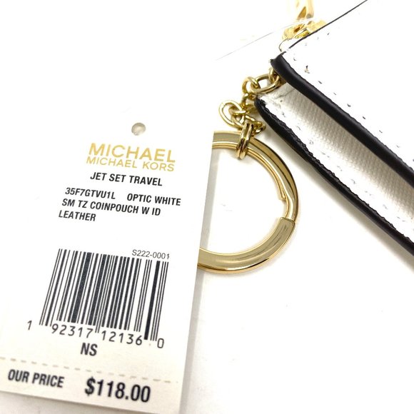 🎄 Christmas Sale 🎄 Michael Kors  Coinpouch ID Leather White Women's 35F7GTVU1L - Picture 7 of 8